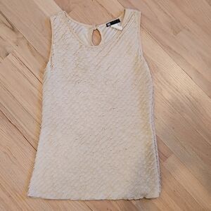 Carole Little Textured Cream Tank Top